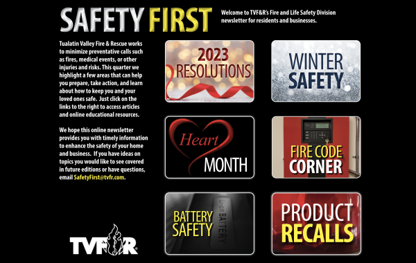 Safety First: January Online Newsletter